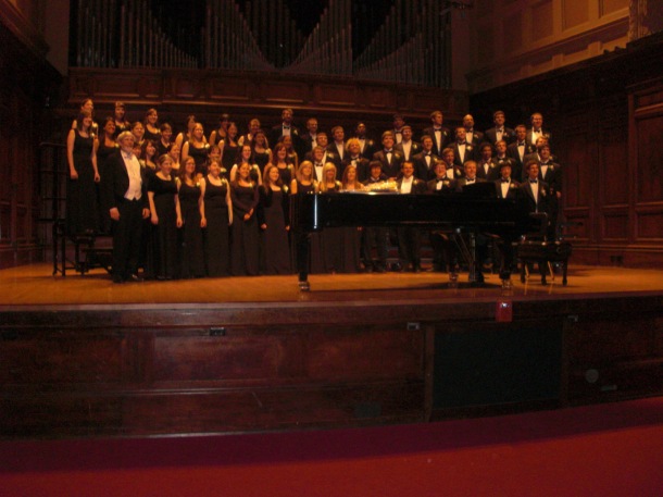 Concert Choir poses for a picture after their final concert on Sunday, April 26th, 2009.