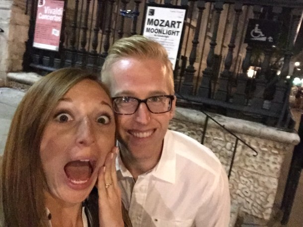 Standing on the same steps later that night